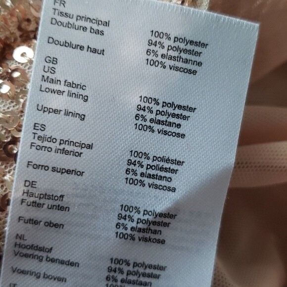 NWT Maje Womens Rose Gold Disco Short Sequined Deep V Evening Dress Size 34 - Picture 6 of 7